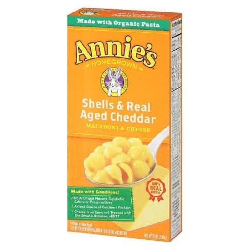 Annies Pasta Shells and Real Aged Cheddar