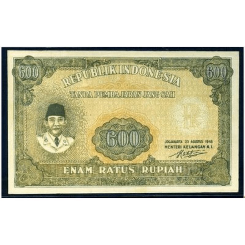 UANG KERTAS INDONESIA ORI OLDFAKE 600 RUPIAH TAHUN 1946