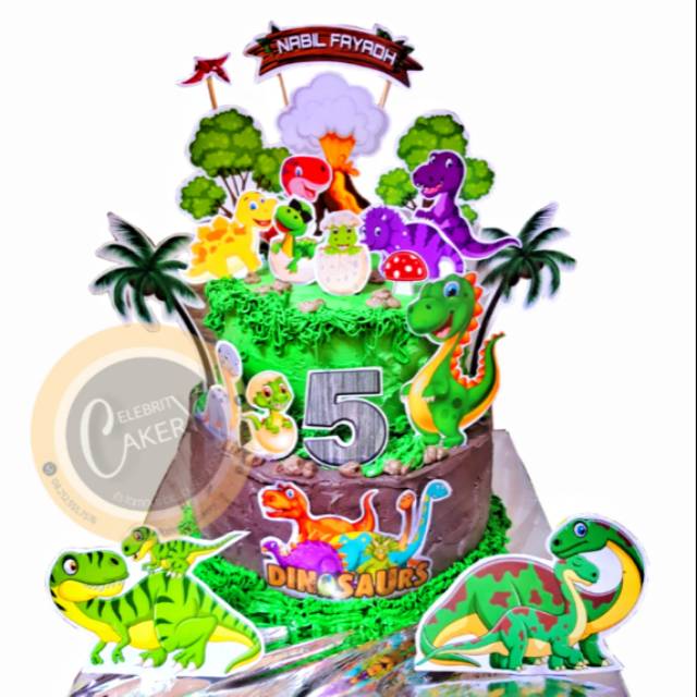 

Little Dinosaur 2 Tier Full Buttercream Cake