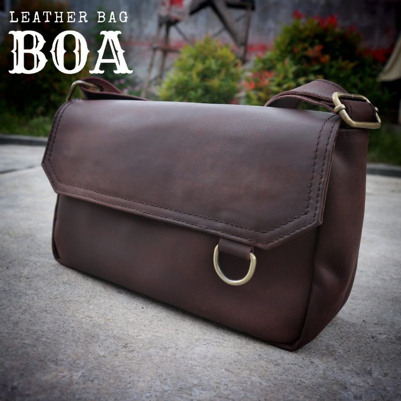 Tas Selempang Pria Wanita Kulit Asli Klasik Crazy horse