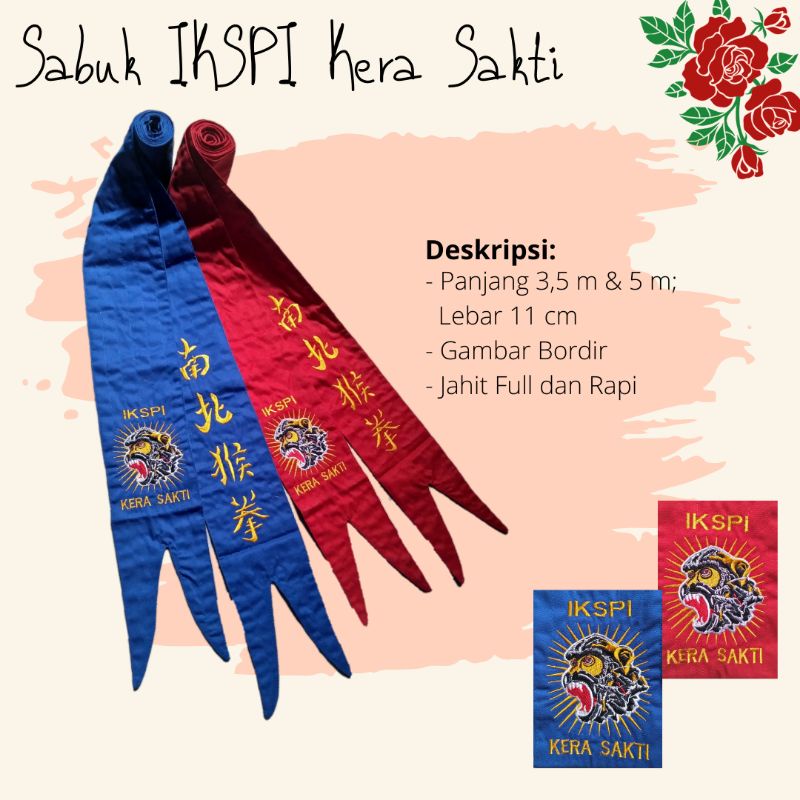 Sabuk IKS Kera Sakti Bordir – Jahit Full, Bahan American Drill