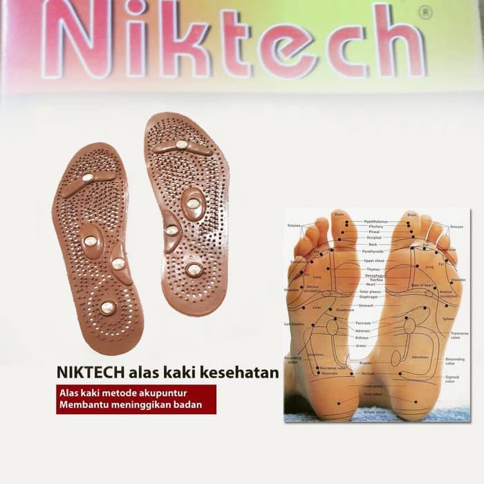 Alas Kaki Peninggi Tubuh / Alat Terapi Sandal Sepatu Kesehatan -COKLAT Alat Pijat