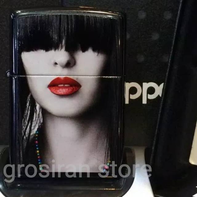 Zippo wanita perempuan ladies custom logo tulisan nama kado print gambar