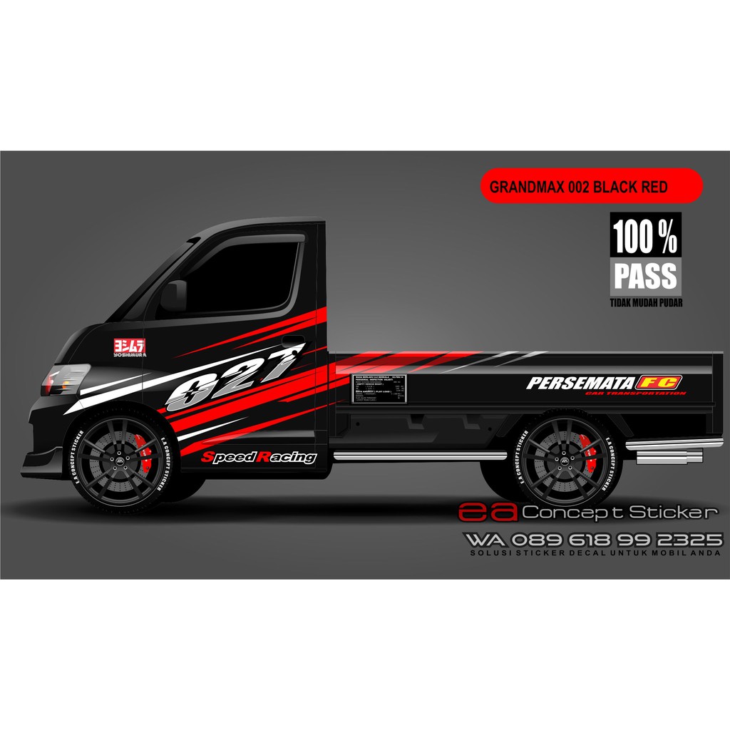 Gran Max Pick Up Hitam Modifikasi Stiker
