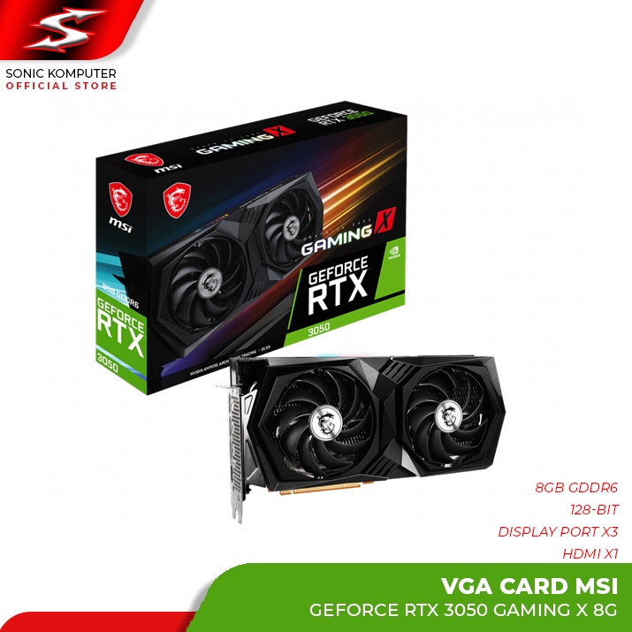 VGA Card MSI GeForce RTX 3050 Gaming X 8G Nvidia RTX3050