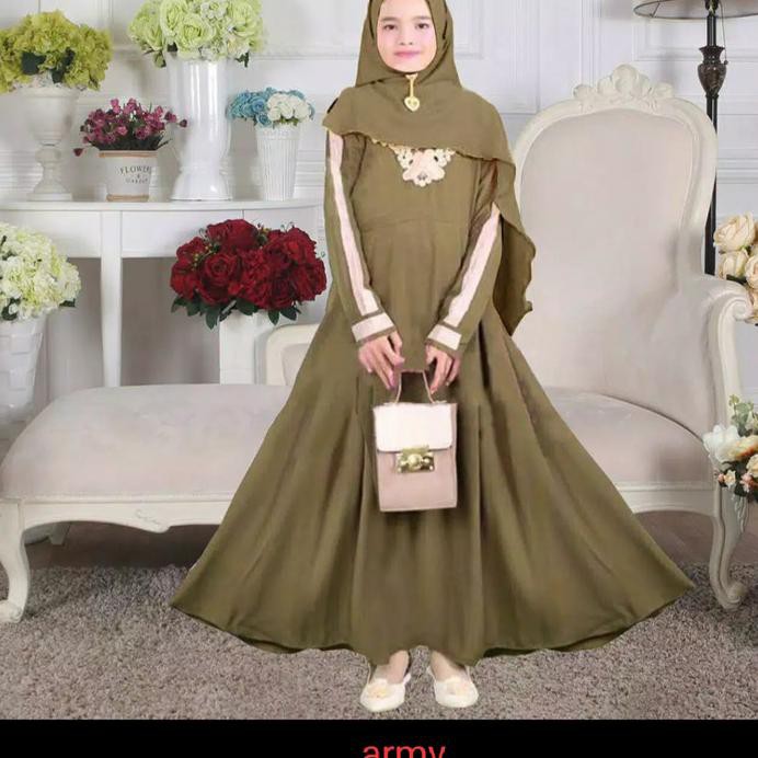 GAMIS SYARI ANAK TANGGUNG MUSLIM PESTA REMAJA ANGGUN DAN ELEGAN SABYAN