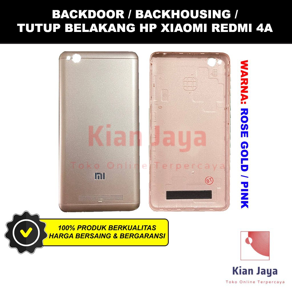 Backdoor Xiaomi Redmi 4A Back Cover Tutup Belakang Baterai Cassing Casing Backcase Original