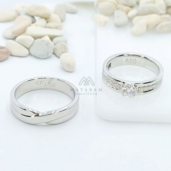 Cincin Perak 925 Sepasang / Cincin Silver 925 Couple - Bisa Request Model Cincin - Cincin Nikah Cinc