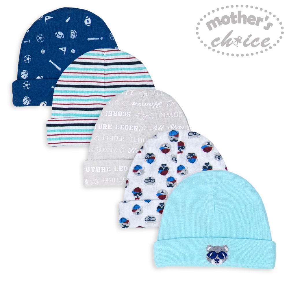 Mother's Choice Infant Caps 0-3M Per5Pcs -Topi Bayi