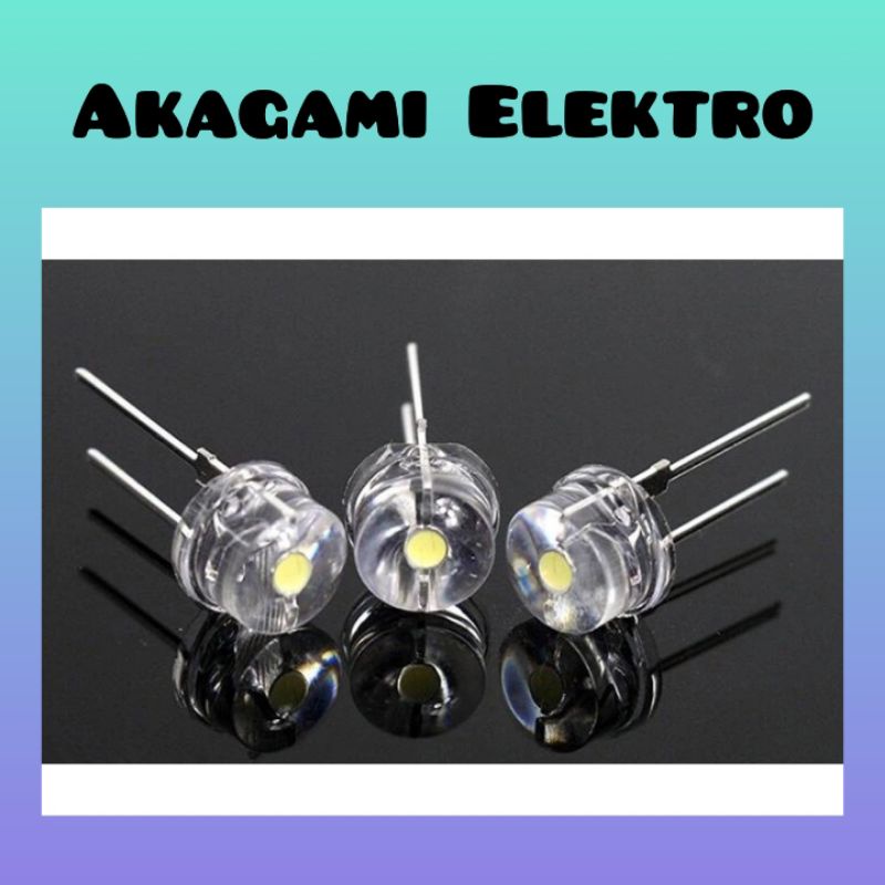 Lampu Led 8mm StrawHat putih