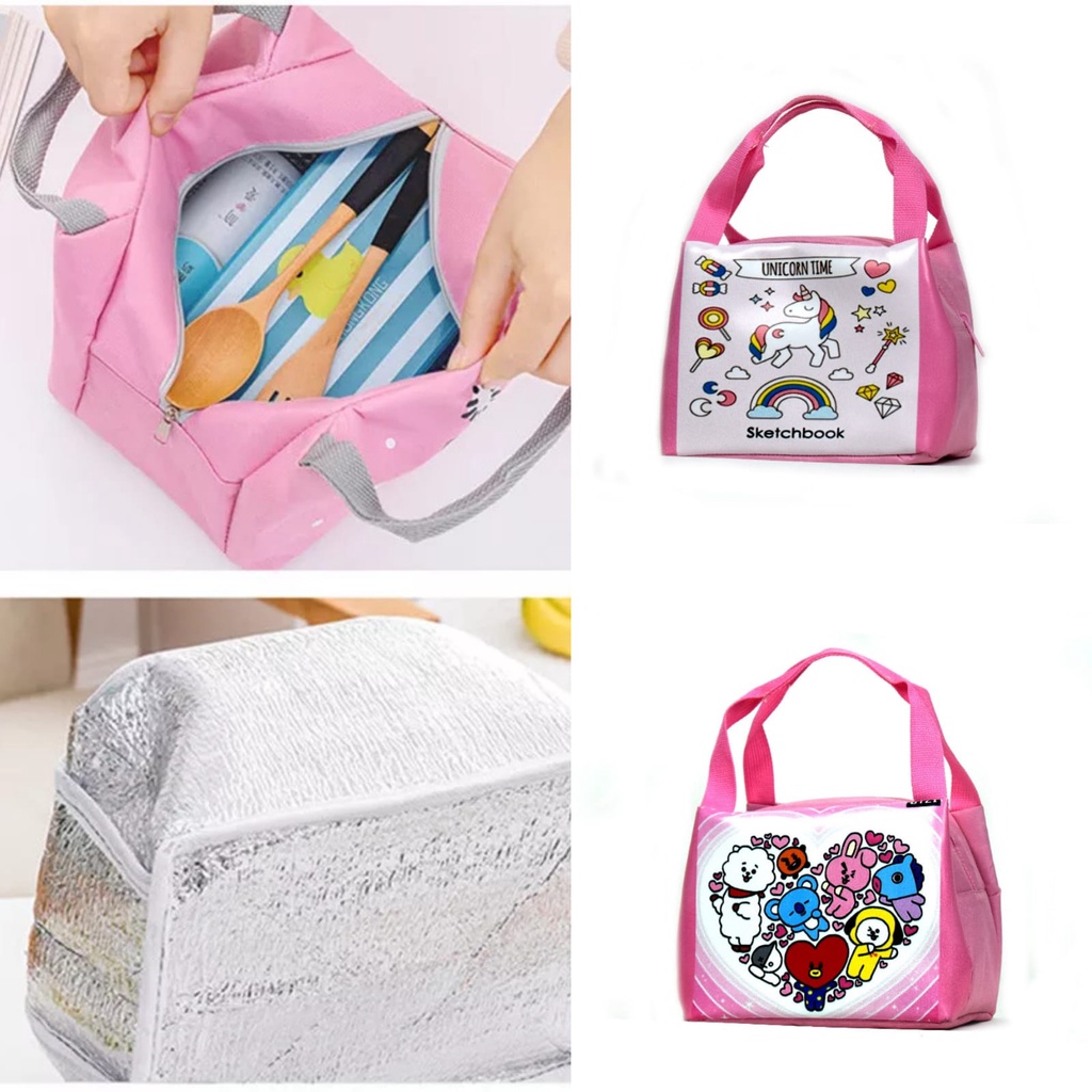 Tas Bekal Makanan Anak Perempuan Lunch Box Karakter Unicorn Tas Bekal Bts Tas Karakter Tas Makanan