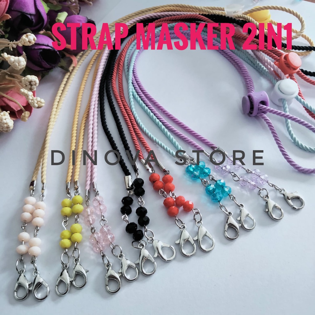 strap masker TALI ULIR KRISTAL kait udang/strap masker/tali maskait masker/tali masker/konekter masker/dinova store/pgx/ /pengor masker/strap masker hijab/strap masker 2in1/strap masker anak dewasa