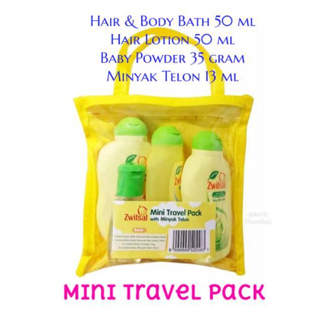Zwitsal Baby Mini Travel Pack Paket Perlengkapan Mandi Bayi Newborn