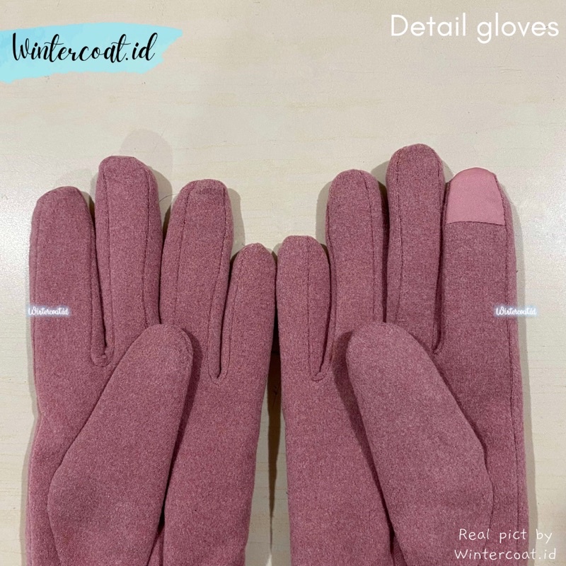 Gloves winter wanita suede fur hangat import sarung tangan cewek fashionable musim dingin