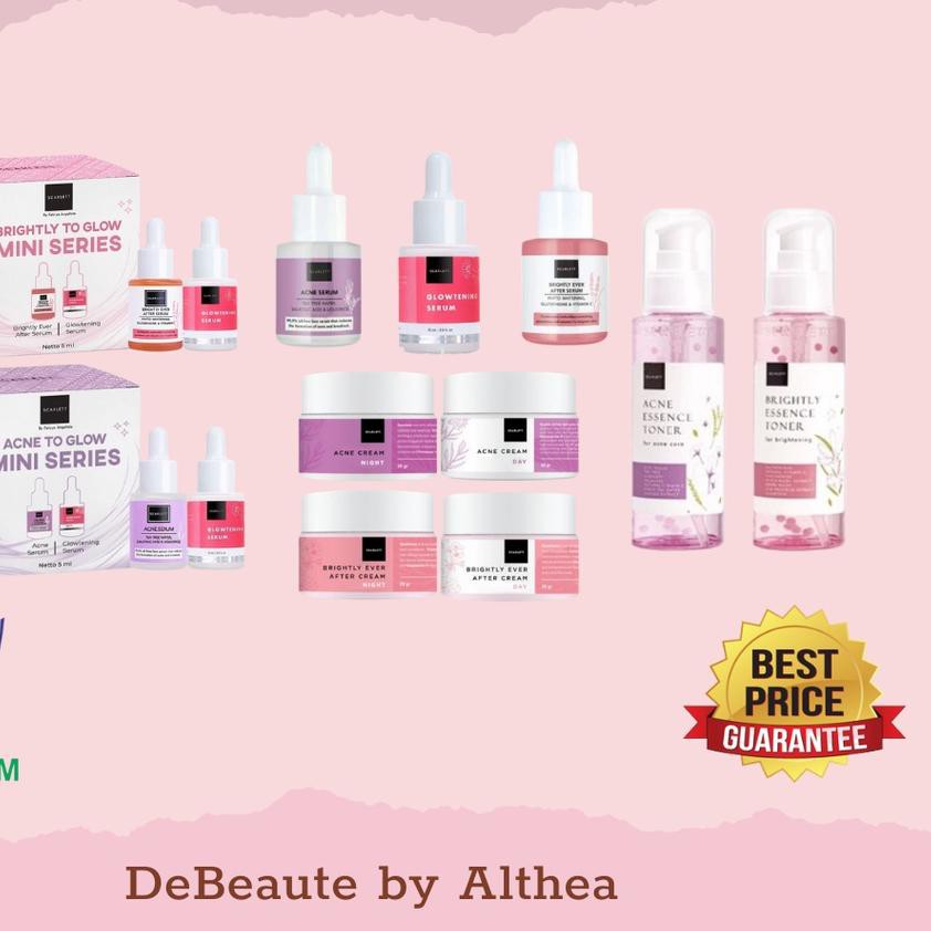 ☄ SCARLETT Serum Cream To Glow Mini - Acne Brightly Ever After Glowtening Day Night Essence Toner ❊