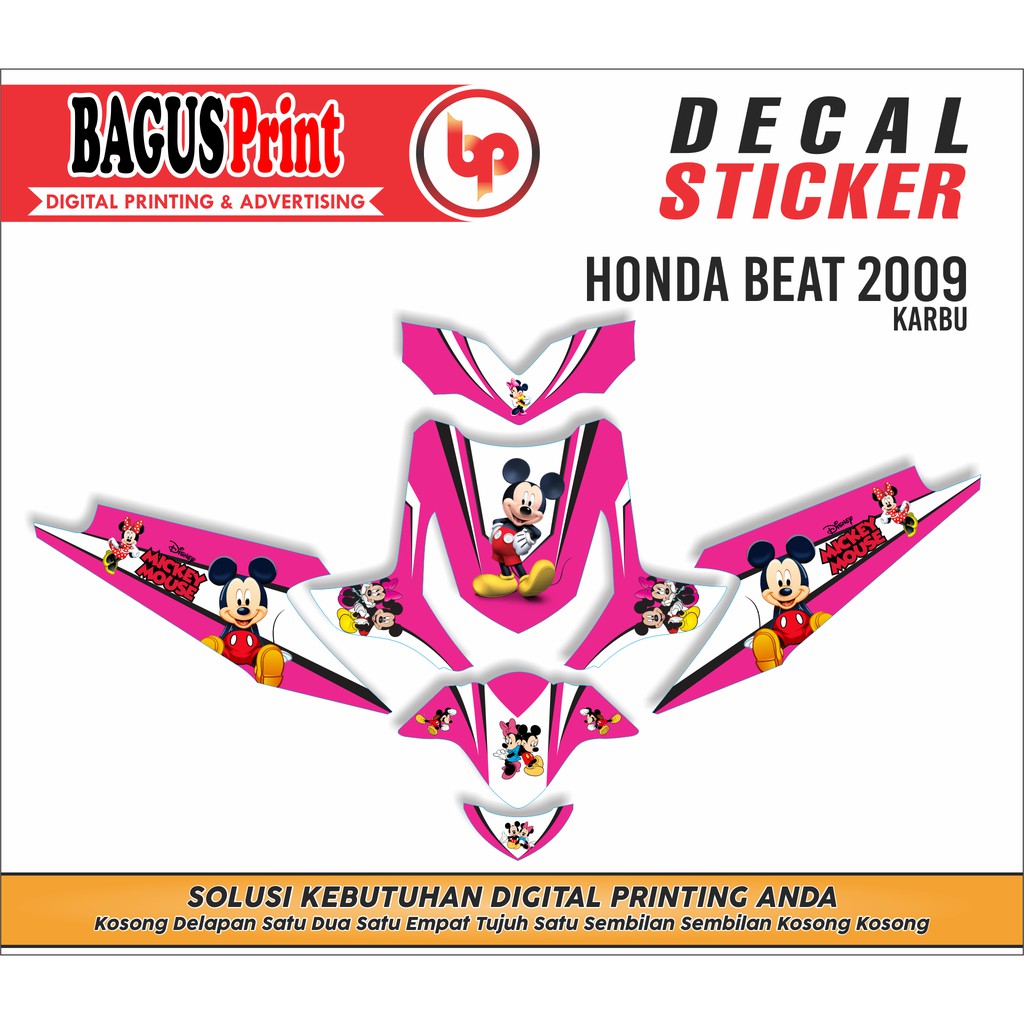 Stiker Decal HONDA BEAT 2009 KARBU