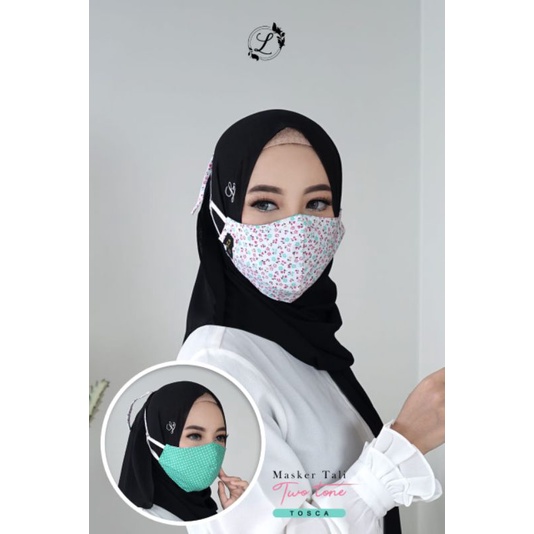 Masker Kain 2 lapis Tali hijab jilbab kerudung krudung bergo murah ootd kekinian terbaru by Latisza