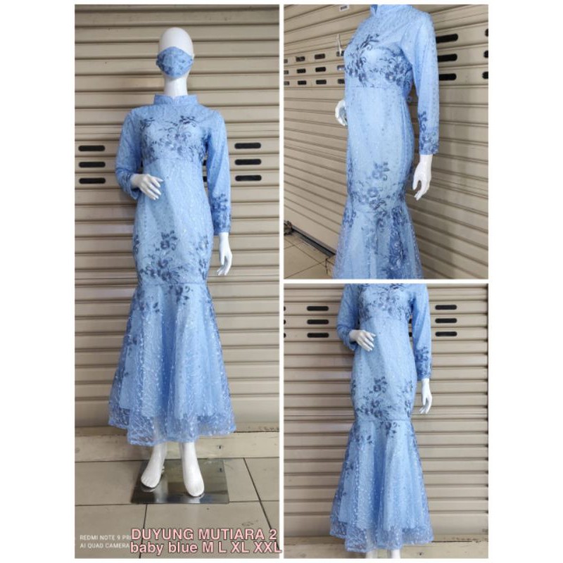 gamis duyung mutiara terbaru / gamis duyung terbaru / gamis duyung brokat / gamis mermaid / gamis