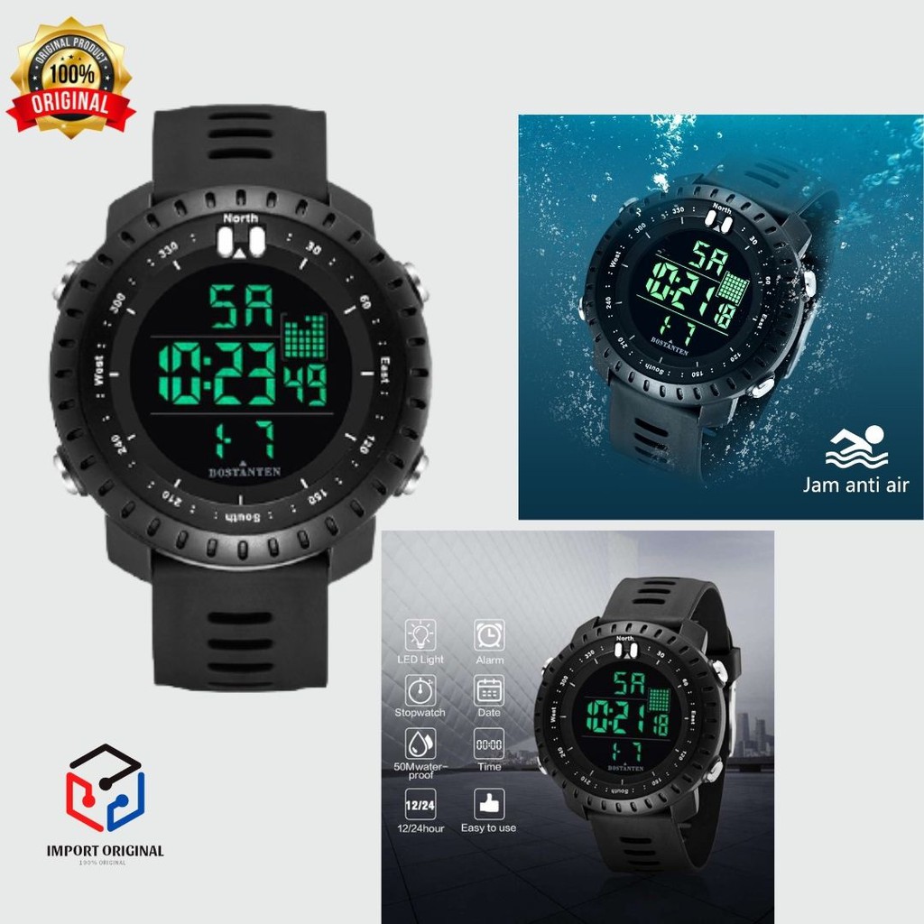 Jam tangan digital jam tangan pria original jam tangan anti air jam tangan sport pria BOSTANTEN