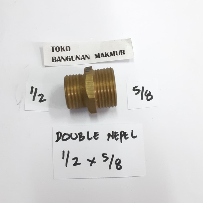 miliki Double Nepel 1/2"x5/8" Sambungan Kuningan 1/2" x 5/8" / Dobel Limited