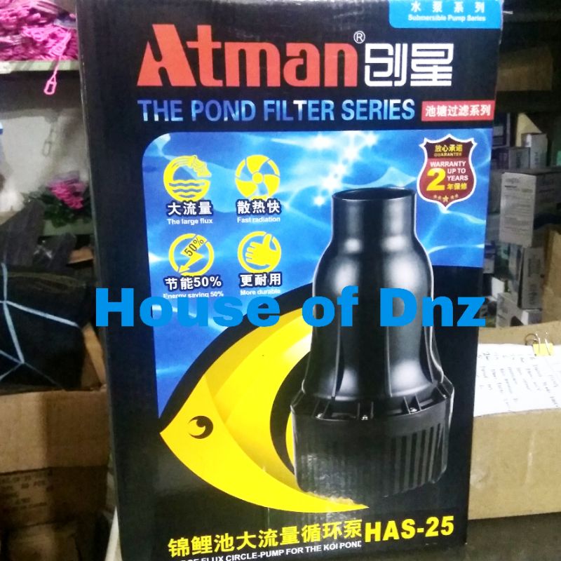 Pompa Kolam Koi Atman HAS-25 Mesin Pond Kapasitas Besar HA 25 Sirkulasi