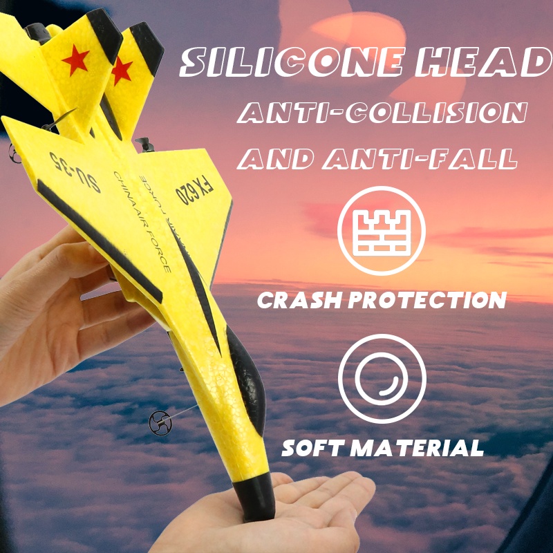 Mainan Pesawat RC Terbang Remote Control LED Pesawat Glider Airplane Foam 2.4G RC Airplane Busa Elastis Tidak Akan Pecah FX620