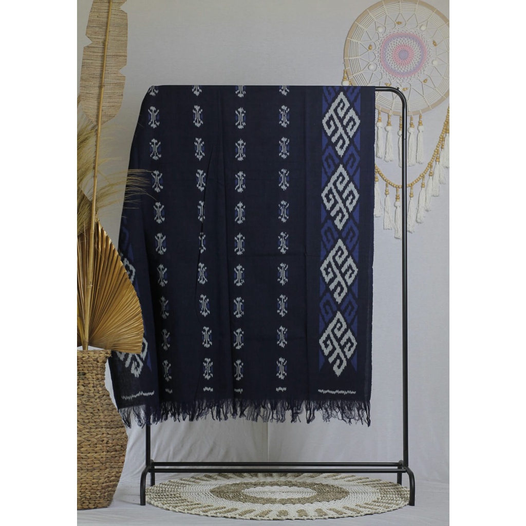 Tenun Blanket Etnik Toraja Biru dongker