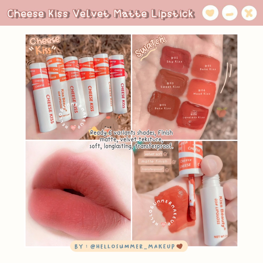 Kiss Beauty White Cheesees Matte Lipstick Longlasting
