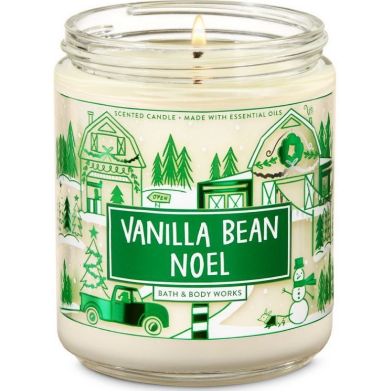 BATH AND BODY WORKS BBW VANILLA BEAN NOEL VBN WHITE SINGLE 1-WICK SCENTED CANDLE 198 G LILIN WANGI 1 SUMBU PENGHARUM RUANGAN vbn