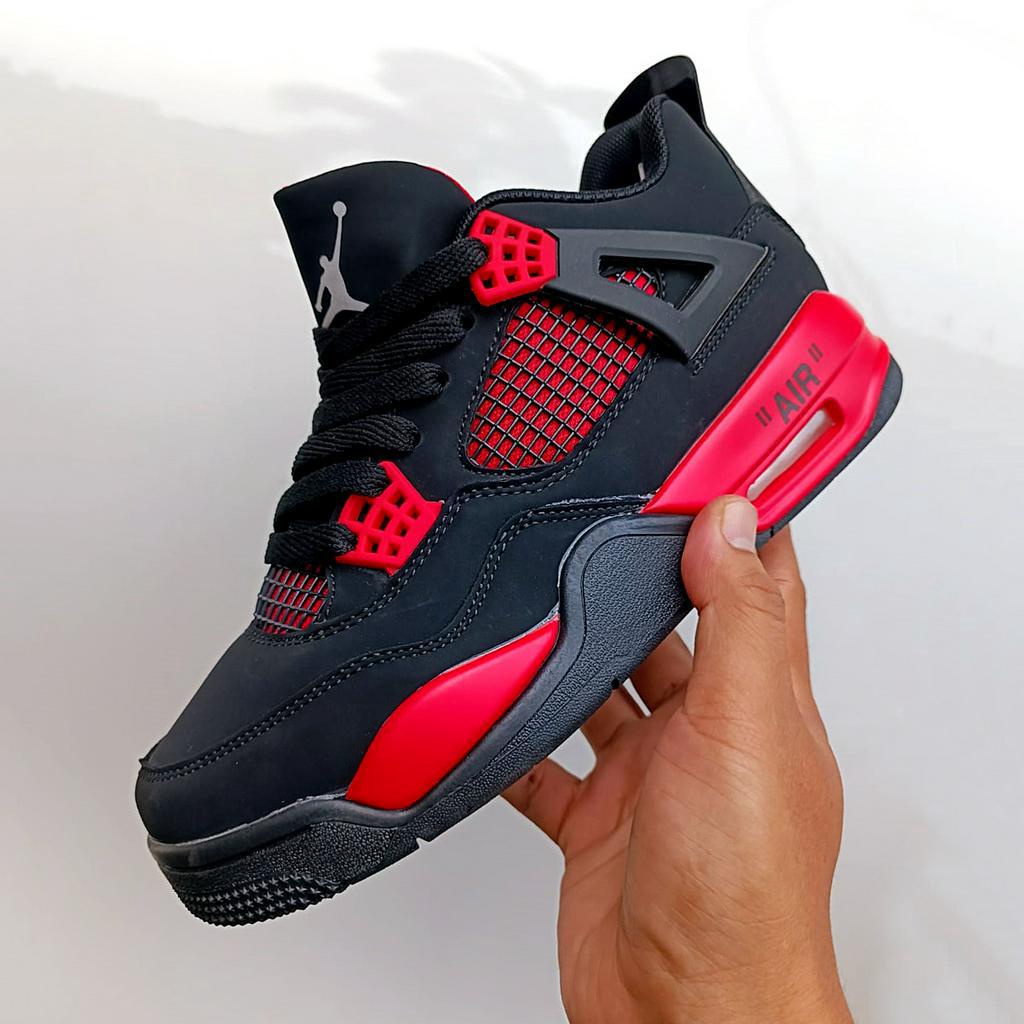 Sepatu Basket Sepatu Olahraga AJ 4 Retro og Red Thunder Premium