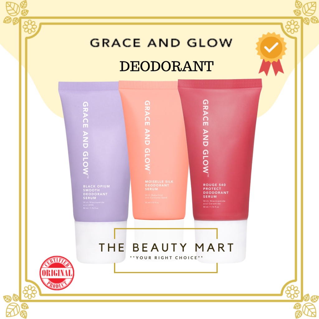 Grace and Glow Deodorant Roll On | Perawatan Ketiak 50ml | Black Opium, Rouge 540, Moiselle Silk