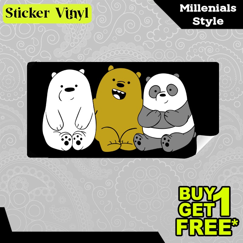 

Stiker Sticker We Bare Bear Three Bears Kartun Animasi Anak Tiga Beruang Bersaudara Aesthetic Bahan Vinyl Satuan Anti Air