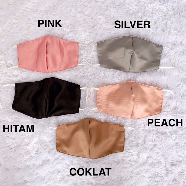 MASKER SATIN / HIJAB HEADLOOP &amp; NON / 2 PLY &amp; 3 PLY BUSA / KAIN SATIN POLOS / FASHION