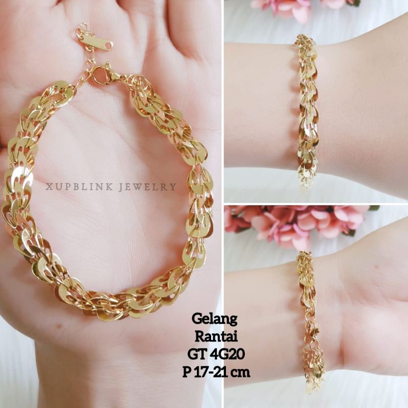 Gelang Tangan Rantai Titanium Anti Karat Dan Anti Luntur Xupblink Jewelry