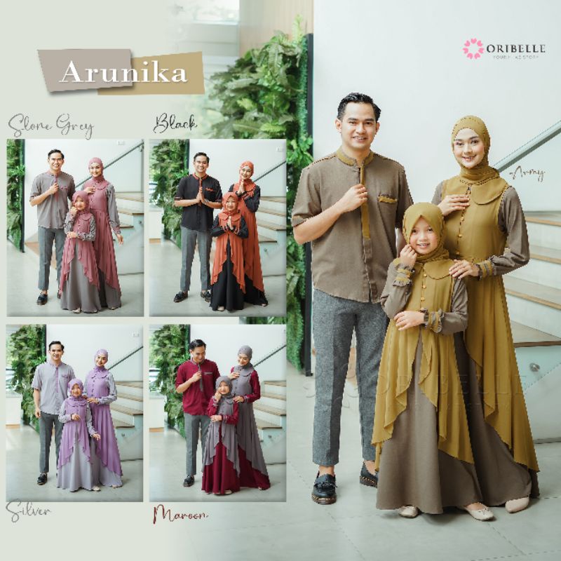 ARUNIKA Sarimbit Family Set Couple Keluarga Eid Series Baju Lebaran Seragam ceruty baby doll crepe O