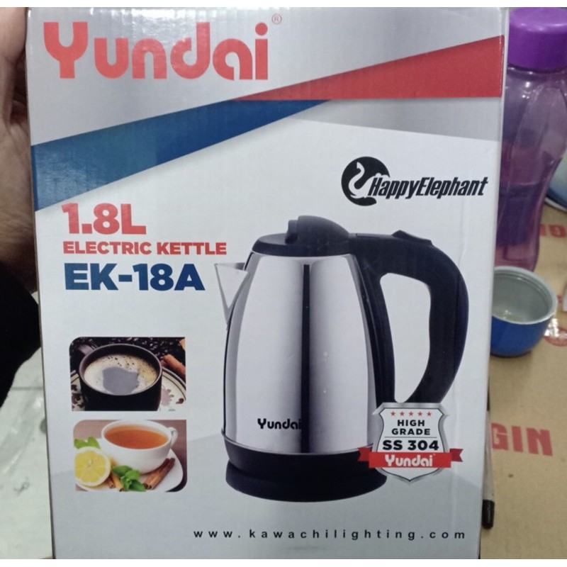 YUNDAI ELECTRIC KETTLE TEKO PEMANAS LISTRIK OTOMATIS STAINLESS 1.8 L