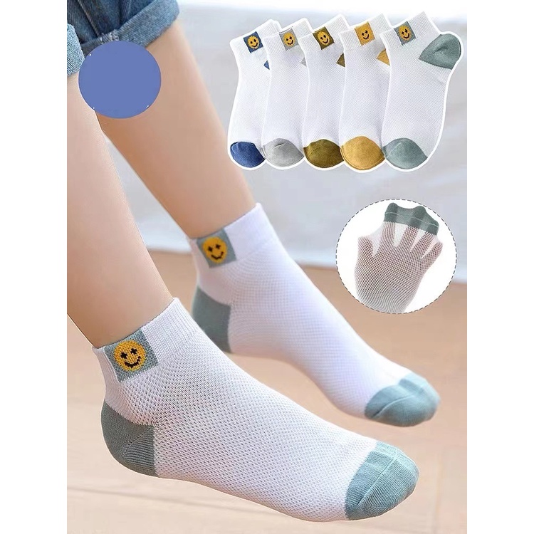 Kaos Kaki Original Kaus Kaki Pendek Semata Kaki Sock Anti Bakteri Anak Size Kecil Smiley Smile Socks