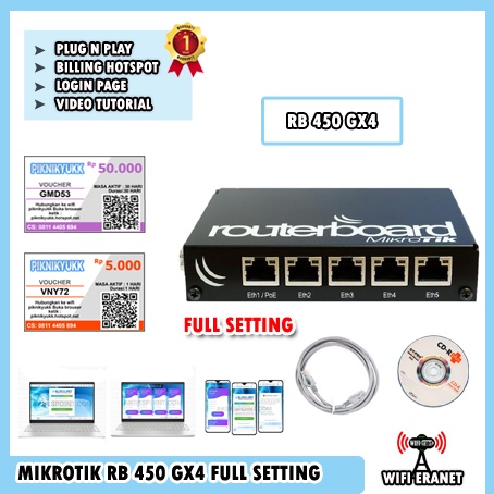 Mikrotik RB450Gx4 plus Setting untuk usaha RT RW NET atau WARNET