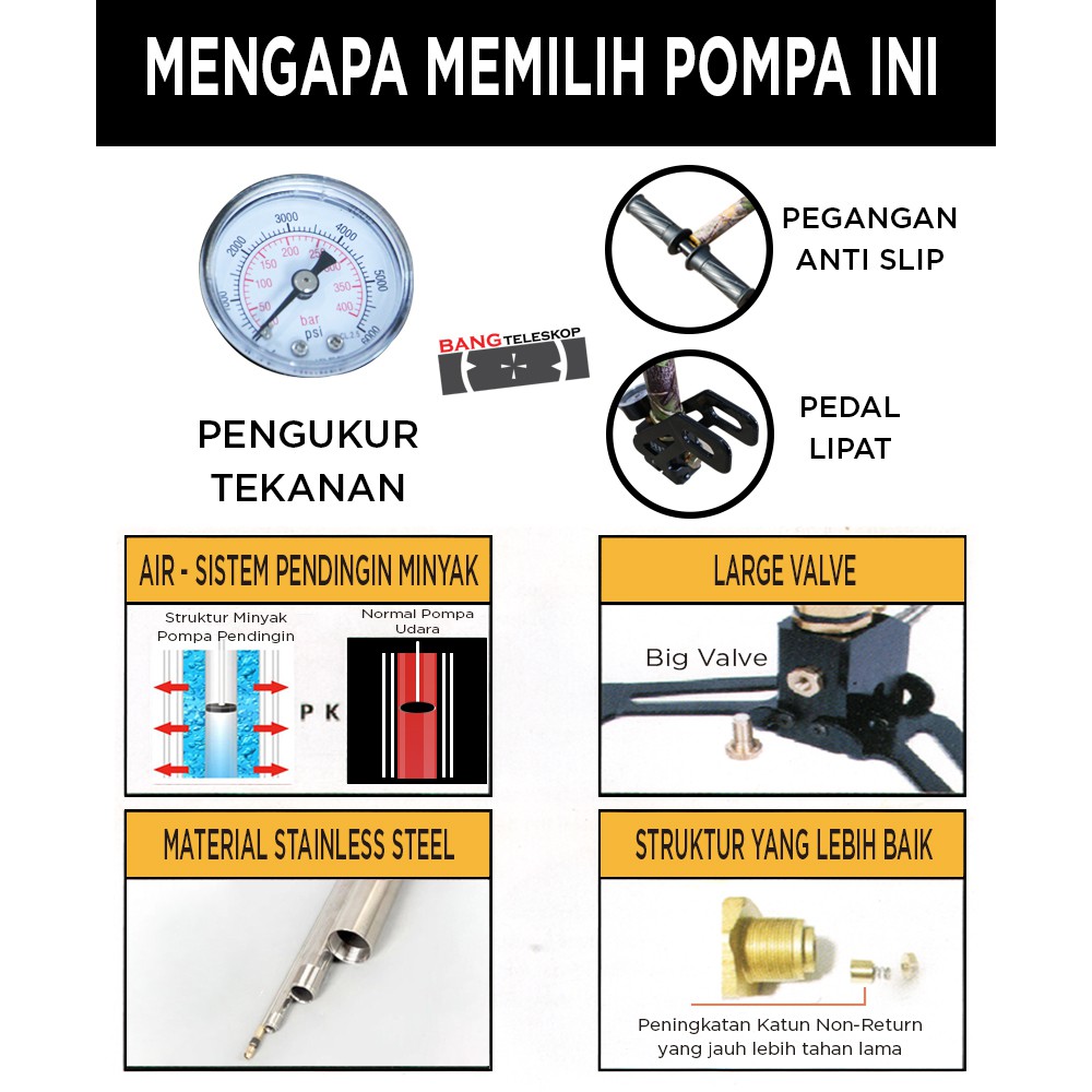 Pompa Pcp Murah Air Gas Filling Pump PSI Stainless Steel High Pressure Hand Pump Pompa Mobil