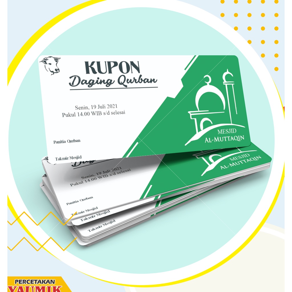 

Kupon Kurban Pengambilan Daging Qurban Custom Full Color (BONUS STEMPEL)