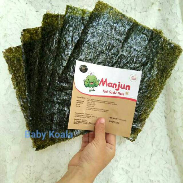 MANJUN Nori Sushi 5 &amp; 10 Lembar Halal │ Yakinori Import Kimbab/ Gimbab │ Lembar Rumput Laut