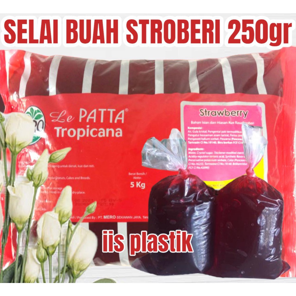 Selai Strawberry Blueberry Nanas pineapple Lepatta Mero CF Olesan Isian Roti Stroberi repack 250