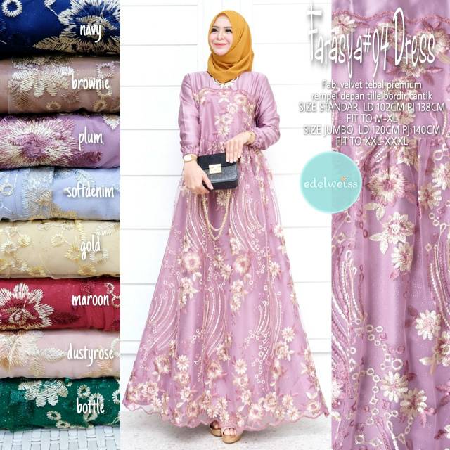 Farasya Dress #94 Tile Brukat Gamis Muslimah Terbaru Gamis Brokat Jumbo xxxl ld 130cm Gamis Brukat Terbaru Gamis Lebaran Terbaru Dress Muslimah Gaun Pesta Gamis Seragam Pernikahan Outfit Bridesmaid Gamis Broklat Jumbo Wanita Outfit Kondangan Terbaru