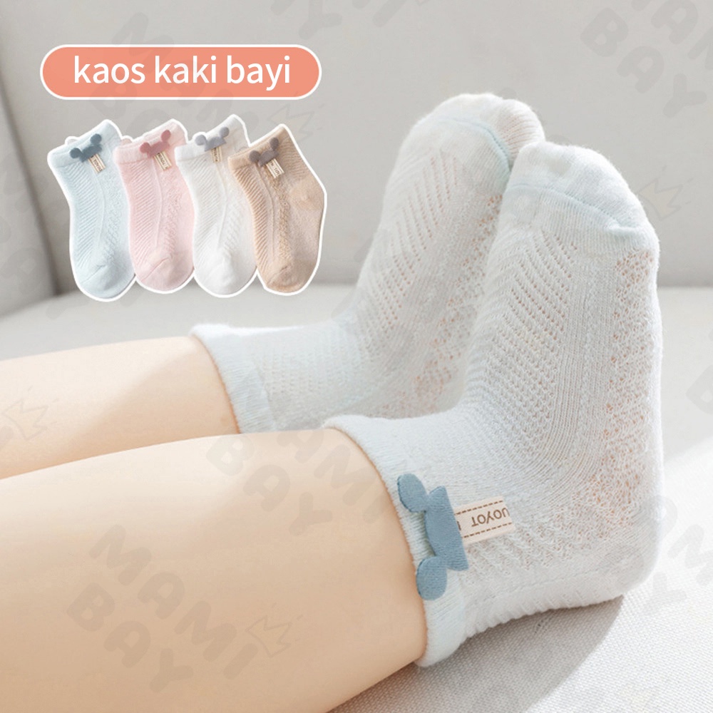 OKEYI Kaus kaki bayi pendek motif mickey kaos kaki anak bahan katun anti slip