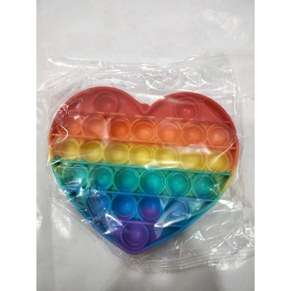 Mainan Pop It Jumbo Rainbow Pelangi Apel Segi 8 Love Murah