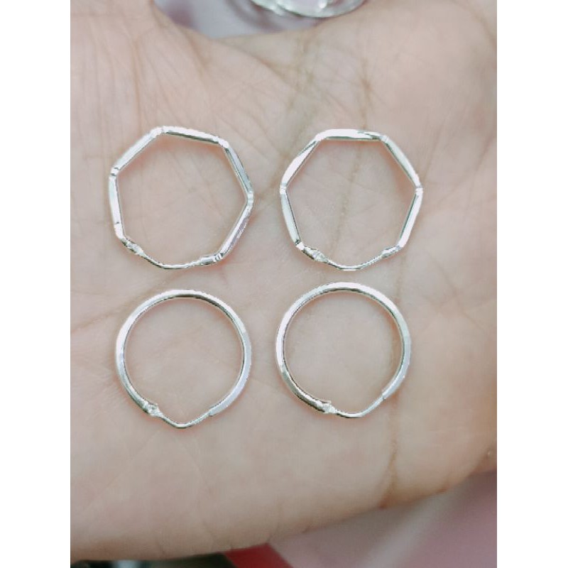 ANTING GIPSI DEWASA ( PERAK 925 ) LAPIS EMAS PUTIH