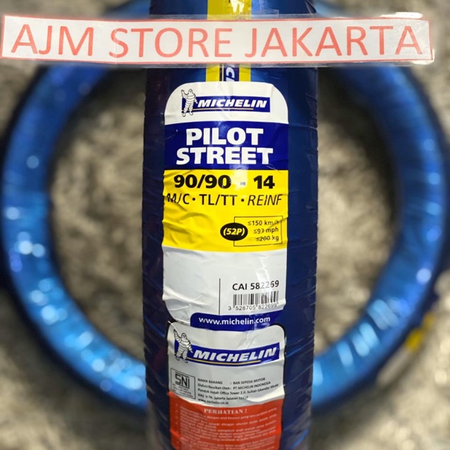 Michelin Pilot Street 120/70-13, 140/70-13, 80/80-14, 80/90-14, 90/90-14, 100/80-14, 110/80-14 , 70/