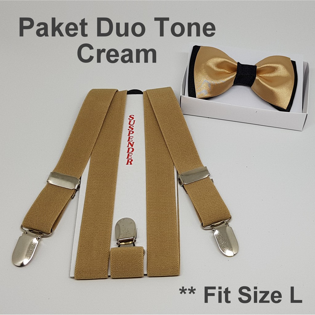 Paket Suspender dan Dasi Kupu Kupu Duo Tone Dua Warna - Untuk Anak dan Dewasa