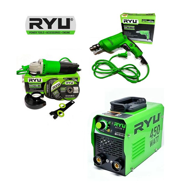 3 IN 1 RYU Paket Hemat Mesin Las 450 Watt Ryu + Bor 10 Mm + Gerinda 4 Inch Ryu MURAH ORIGINAL BERGARANSI