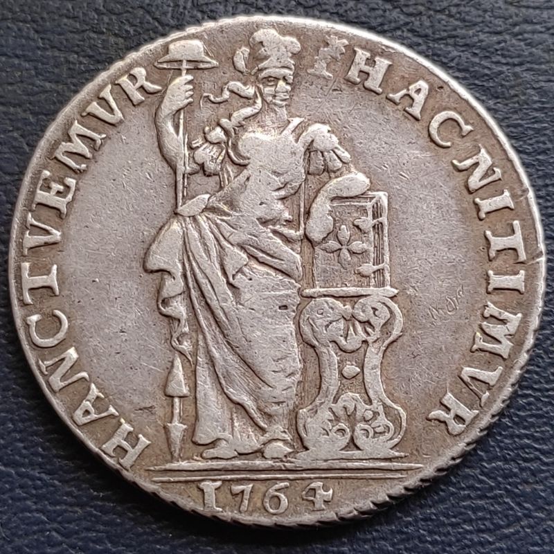 Uang Koin Perak Kuno 1 Gulden Standing Pallas Nederland Tahun 1764 Silver Coin